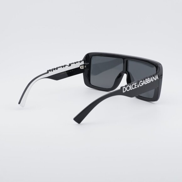Dolce & Gabbana DG6204 501/87 Sunglasses Black Shield Frame, Grey Lenses main image 4